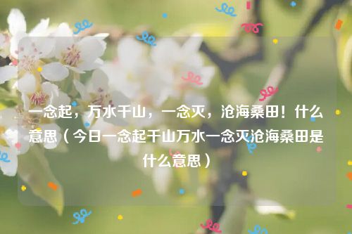 一念起，万水千山，一念灭，沧海桑田！什么意思（今日一念起千山万水一念灭沧海桑田是什么意思）