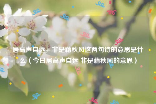 居高声自远,非是藉秋风这两句诗的意思是什么(今日居高声自远 非是藉秋风的意思)