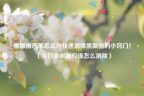 黑眼圈严重怎么办快速消除黑眼圈的小窍门!(今日黑眼圈应该怎么消除)