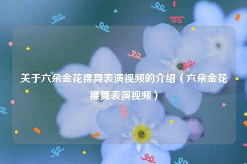 关于六朵金花裸舞表演视频的介绍(六朵金花裸舞表演视频)
