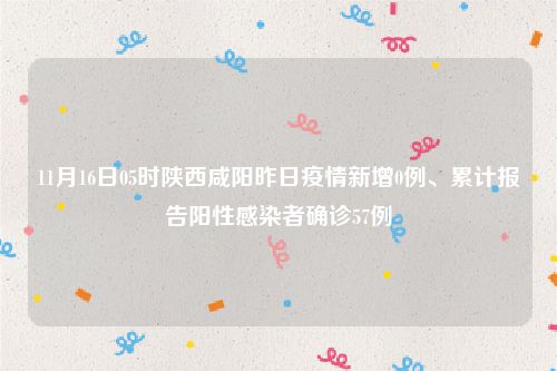 11月16日05时陕西咸阳昨日疫情新增0例、累计报告阳性感染者确诊57例