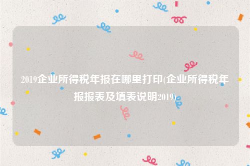 2019企业所得税年报在哪里打印(企业所得税年报报表及填表说明2019)