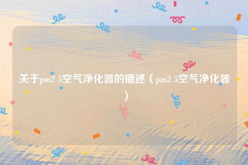 关于pm2 5空气净化器的描述（pm2 5空气净化器）