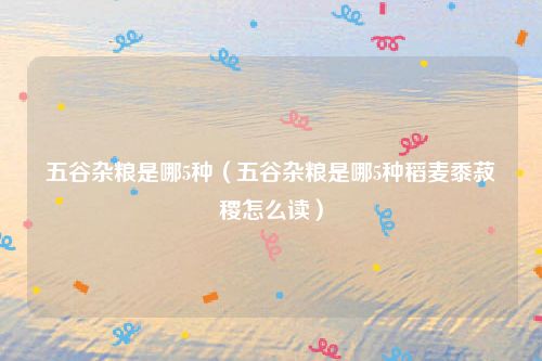 五谷杂粮是哪5种(五谷杂粮是哪5种稻麦黍菽稷怎么读)