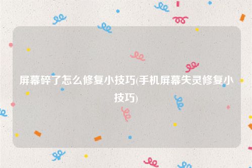 屏幕碎了怎么修复小技巧(手机屏幕失灵修复小技巧)