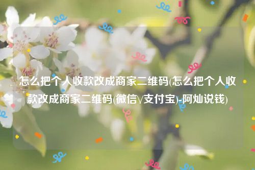怎么把个人收款改成商家二维码(怎么把个人收款改成商家二维码(微信\/支付宝)-阿灿说钱)