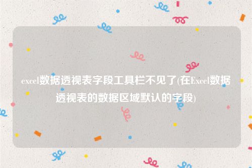 excel数据透视表字段工具栏不见了(在Excel数据透视表的数据区域默认的字段)