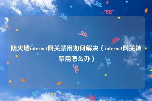 防火墙internet网关禁用如何解决(internet网关被禁用怎么办)