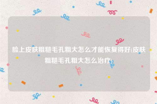 脸上皮肤粗糙毛孔粗大怎么才能恢复得好(皮肤粗糙毛孔粗大怎么治疗)