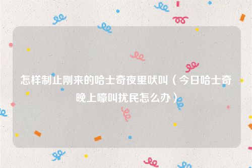 怎样制止刚来的哈士奇夜里吠叫(今日哈士奇晚上嚎叫扰民怎么办)