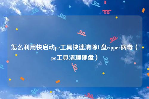 怎么利用快启动pe工具快速清除U盘ripper病毒（pe工具清理硬盘）