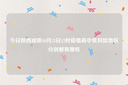 今日陕西咸阳10月23日12时疫情高中低风险地区分别都有哪些