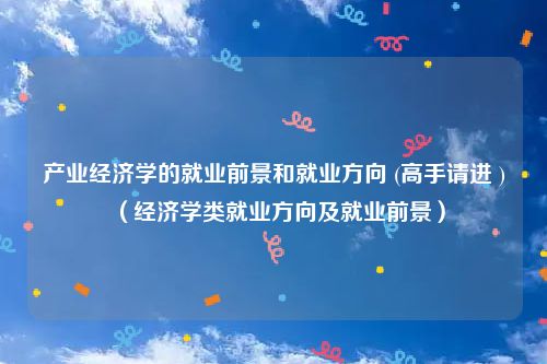 产业经济学的就业前景和就业方向 (高手请进 )(经济学类就业方向及就业前景)
