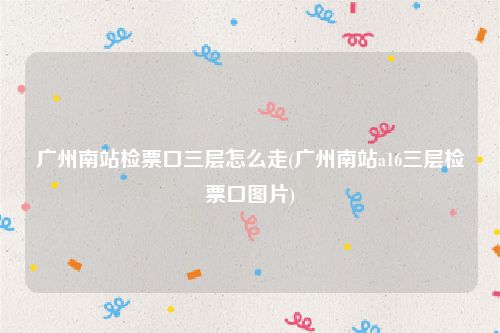 广州南站检票口三层怎么走(广州南站a16三层检票口图片)