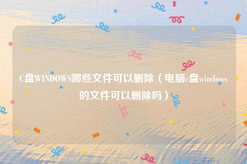 C盘WINDOWS哪些文件可以删除(电脑c盘windows的文件可以删除吗)