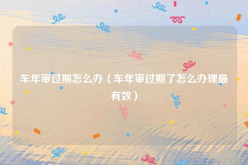 车年审过期怎么办(车年审过期了怎么办理最有效)