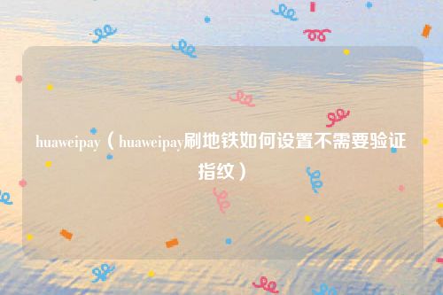 huaweipay(huaweipay刷地铁如何设置不需要验证指纹)
