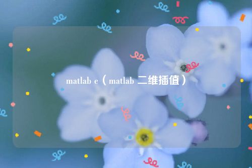matlab e（matlab 二维插值）