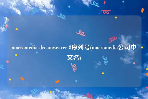 macromedia dreamweaver 8序列号(macromedia公司中文名)