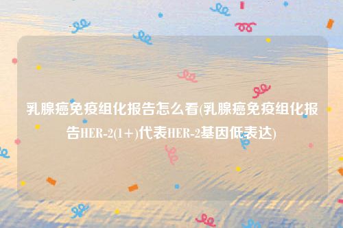 乳腺癌免疫组化报告怎么看(乳腺癌免疫组化报告HER-2(1+)代表HER-2基因低表达)
