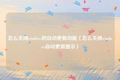 怎么关闭windows的自动更新功能（怎么关闭windows自动更新提示）