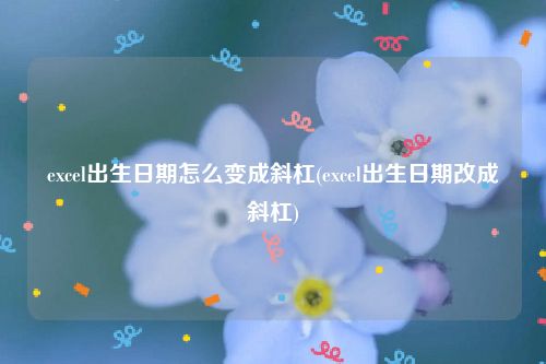 excel出生日期怎么变成斜杠(excel出生日期改成斜杠)
