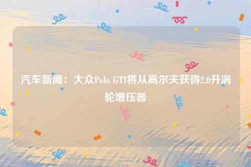 汽车新闻：大众Polo GTI将从高尔夫获得2.0升涡轮增压器