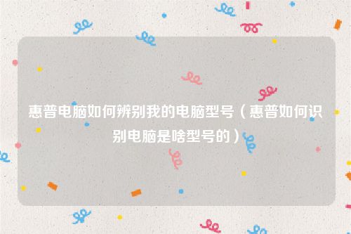 惠普电脑如何辨别我的电脑型号（惠普如何识别电脑是啥型号的）