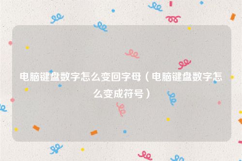 电脑键盘数字怎么变回字母（电脑键盘数字怎么变成符号）