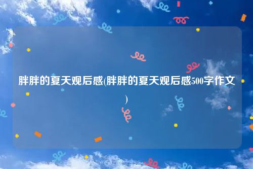 胖胖的夏天观后感(胖胖的夏天观后感500字作文)