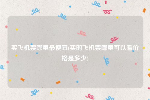 买飞机票哪里最便宜(买的飞机票哪里可以看价格是多少)