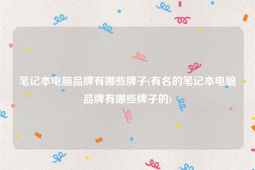 笔记本电脑品牌有哪些牌子(有名的笔记本电脑品牌有哪些牌子的)