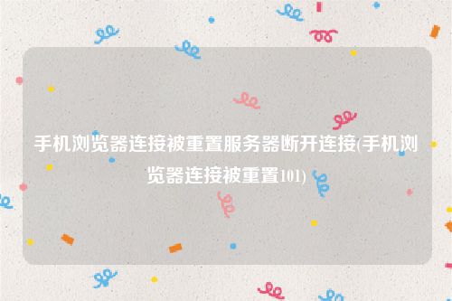 手机浏览器连接被重置服务器断开连接(手机浏览器连接被重置101)