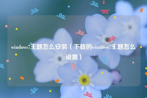 windows7主题怎么安装(下载的windows7主题怎么设置)