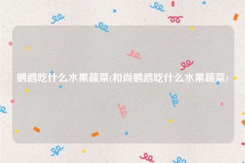 鹦鹉吃什么水果蔬菜(和尚鹦鹉吃什么水果蔬菜)