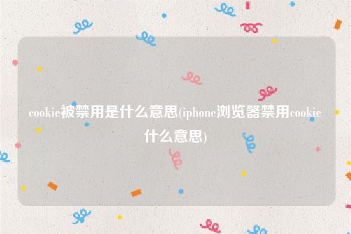 cookie被禁用是什么意思(iphone浏览器禁用cookie什么意思)