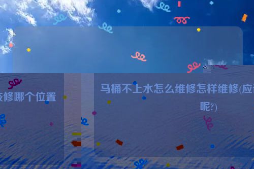 马桶不上水怎么维修怎样维修(应该修哪个位置呢?)