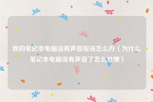 我的笔记本电脑没有声音应该怎么办(为什么笔记本电脑没有声音了怎么处理)