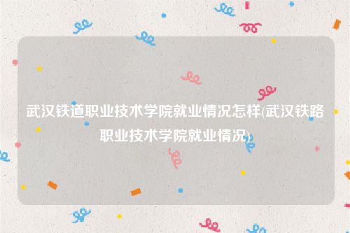 武汉铁道职业技术学院就业情况怎样(武汉铁路职业技术学院就业情况)